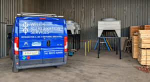 Welch Refrigeration van at PG Rix Farms Ltd in Great Horkesley - providing industrial refrigeration services in Essex